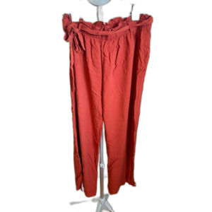 Live To Be Spoiled Burnt Orange Flowy Casual Pants Size Small Comfortable Boho